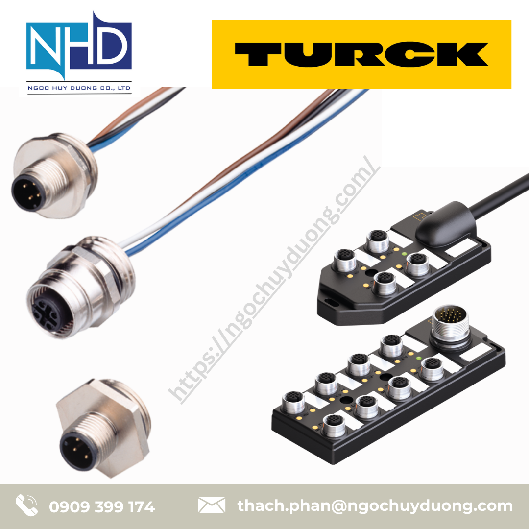 Đầu nối gắn bảng Panel Mount M12 Powerfast TURCK FK46PL:M16, TURCK FS54PT:14.5:NPT