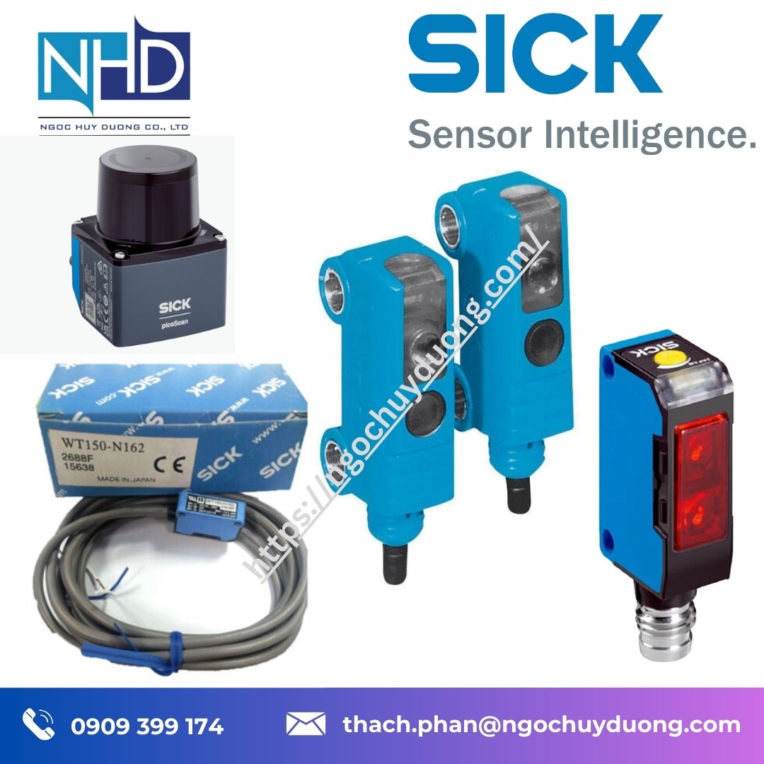 SICK WT150-N162 – Cảm biến phản xạ khuếch tán, NPN, cáp 2m