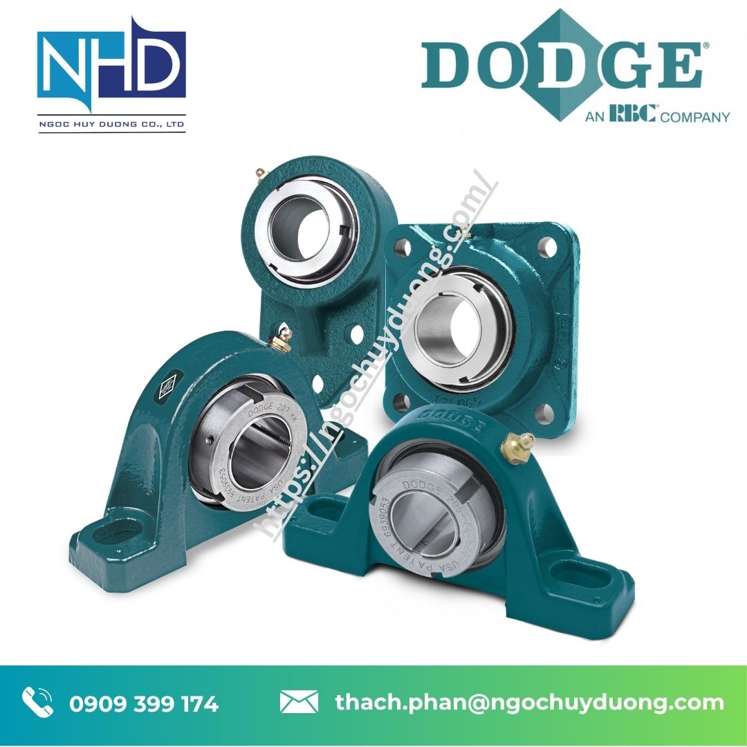 Vòng bi gối đỡ DODGE Grip Tight® chính hãng – Khóa trục đồng tâm, tháo lắp nhanh