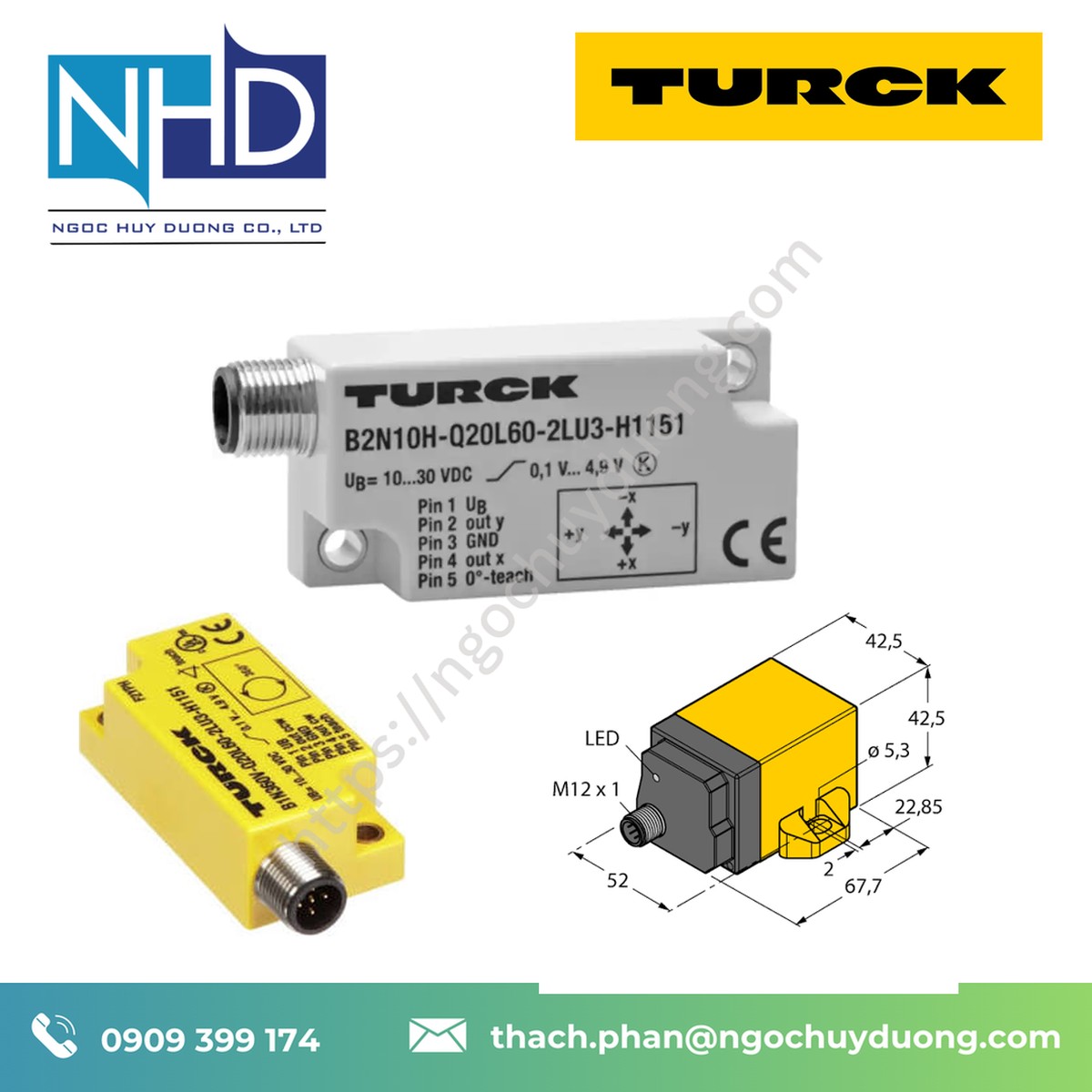 Cảm biến nghiêng TURCK B2NF85H-QR20-2UPN6X3-H1141 Hàng sẵn