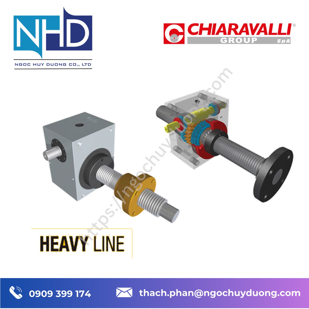 Kích vít me cơ khí Chiaravalli CHS1T – Hàng chính hãng - Ảnh 3