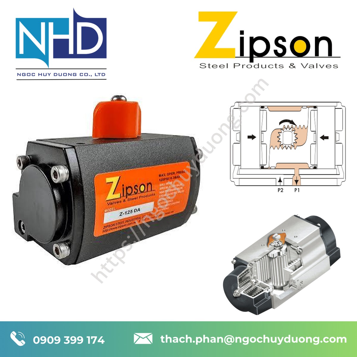 Đại lý thiết bị bộ truyền động khí nén Zipson Z-250 DA