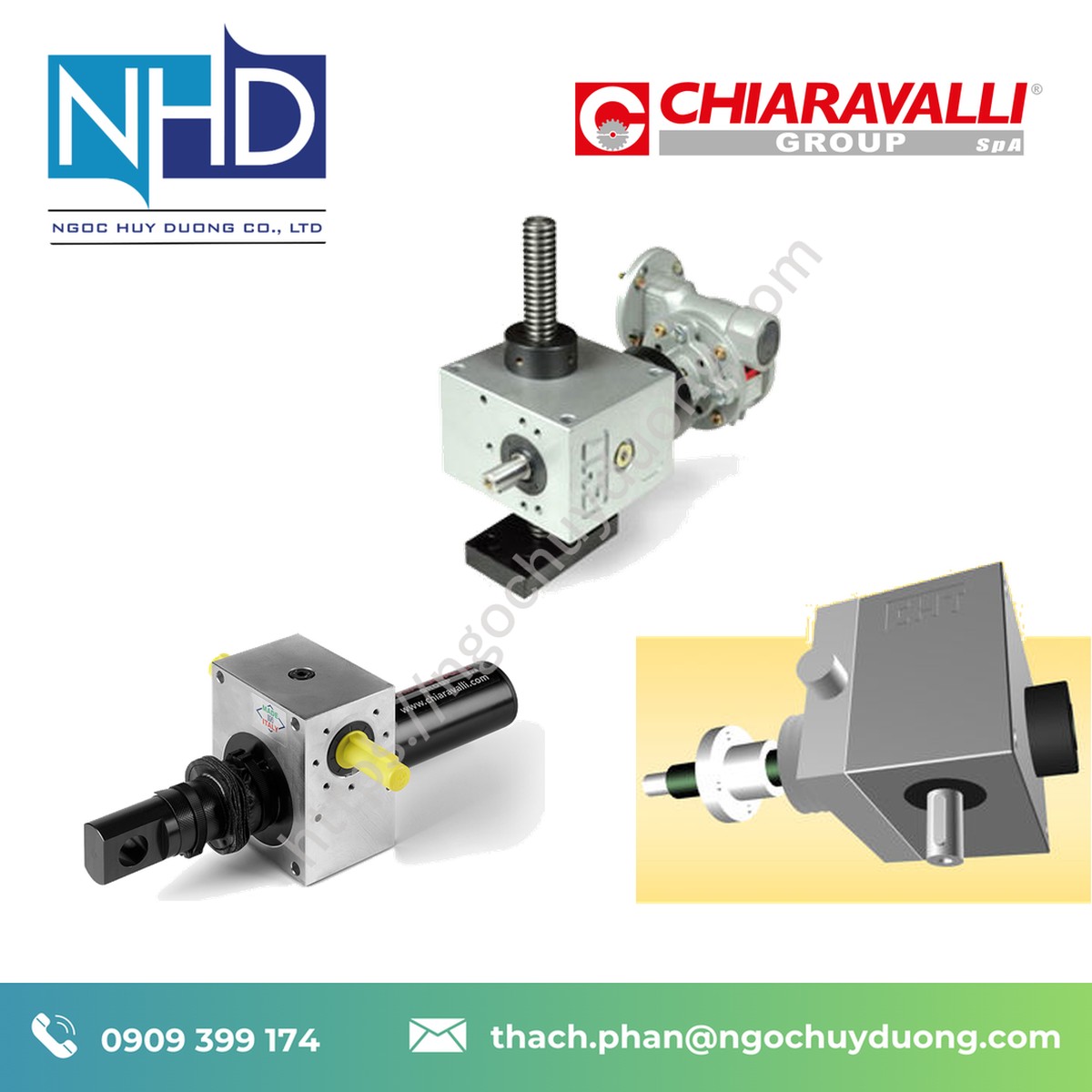 Kích vít me cơ khí Chiaravalli CHS1T – Hàng chính hãng