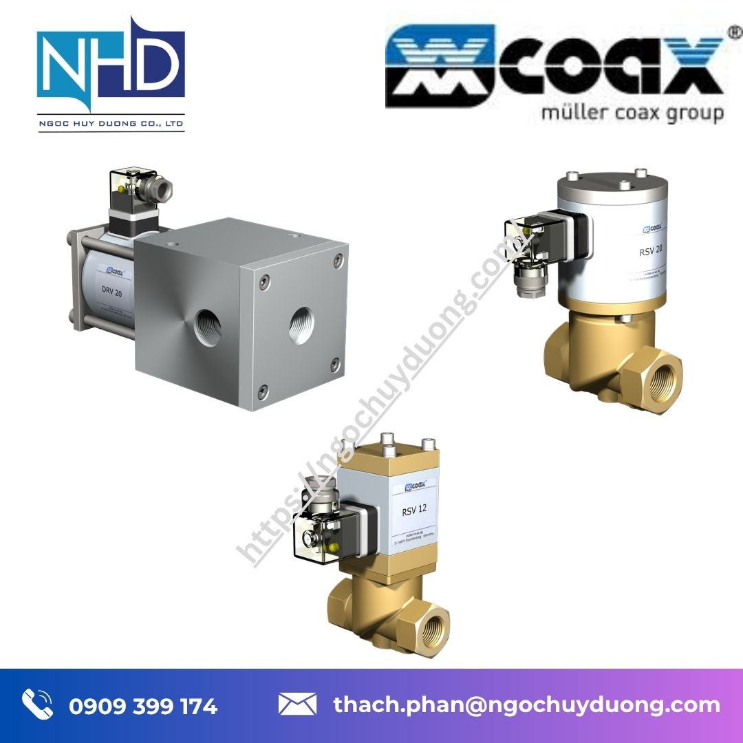 Tổng kho hàng sẵn Van điện từ co-ax DRV 12 20 25 hỗ trợ kỹ thuật
